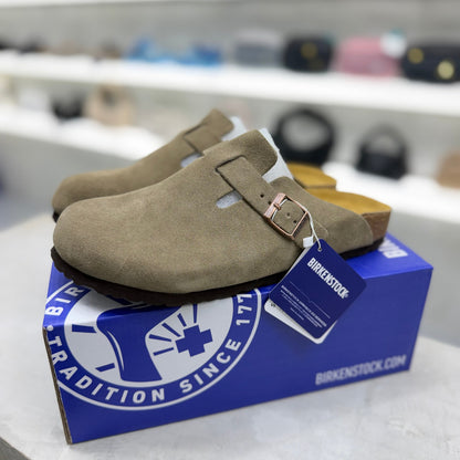 Birkenstock Boston Soft Footbed Clogs "Taupe"